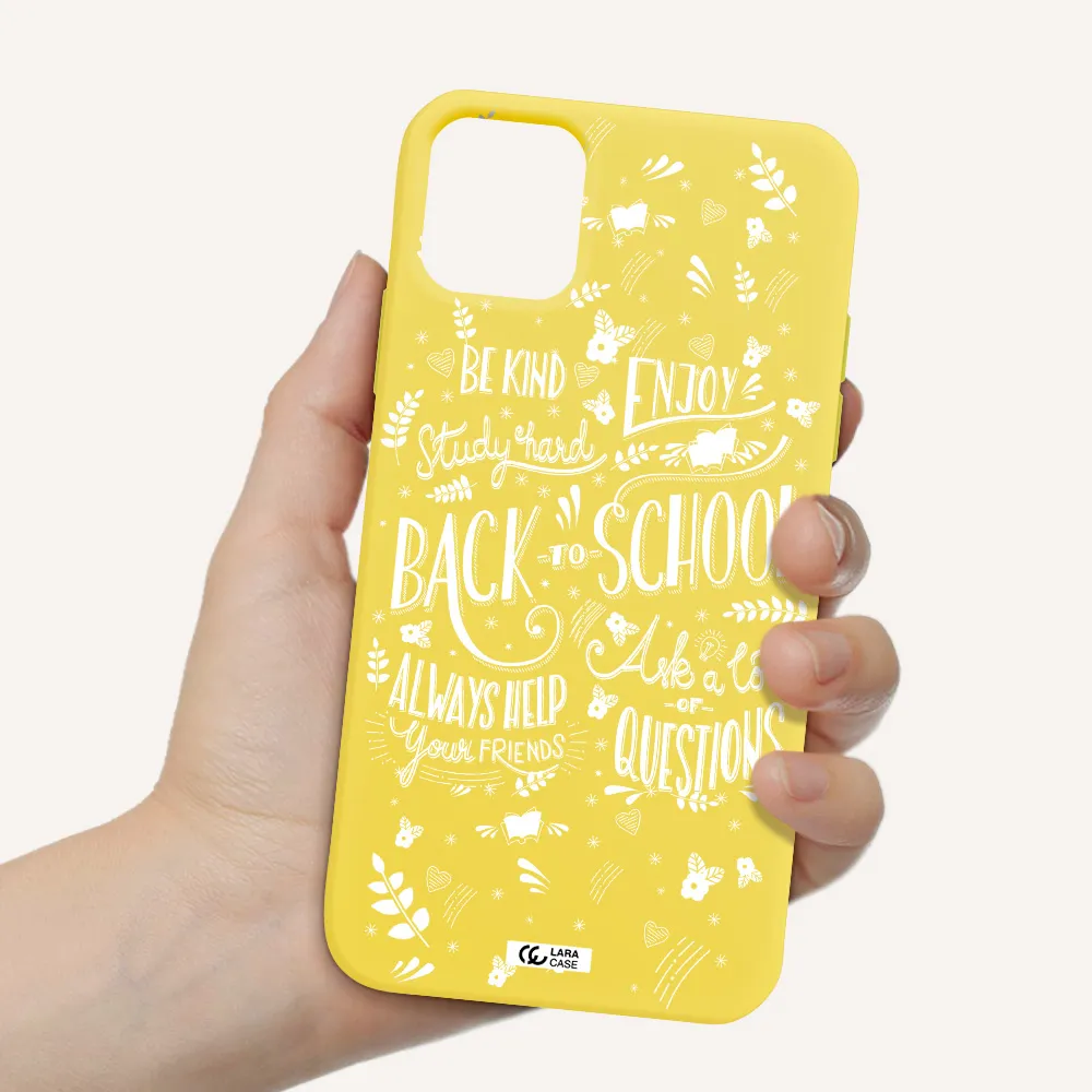 Back To School Apple iPhone 11 Silicone canary yellow Case