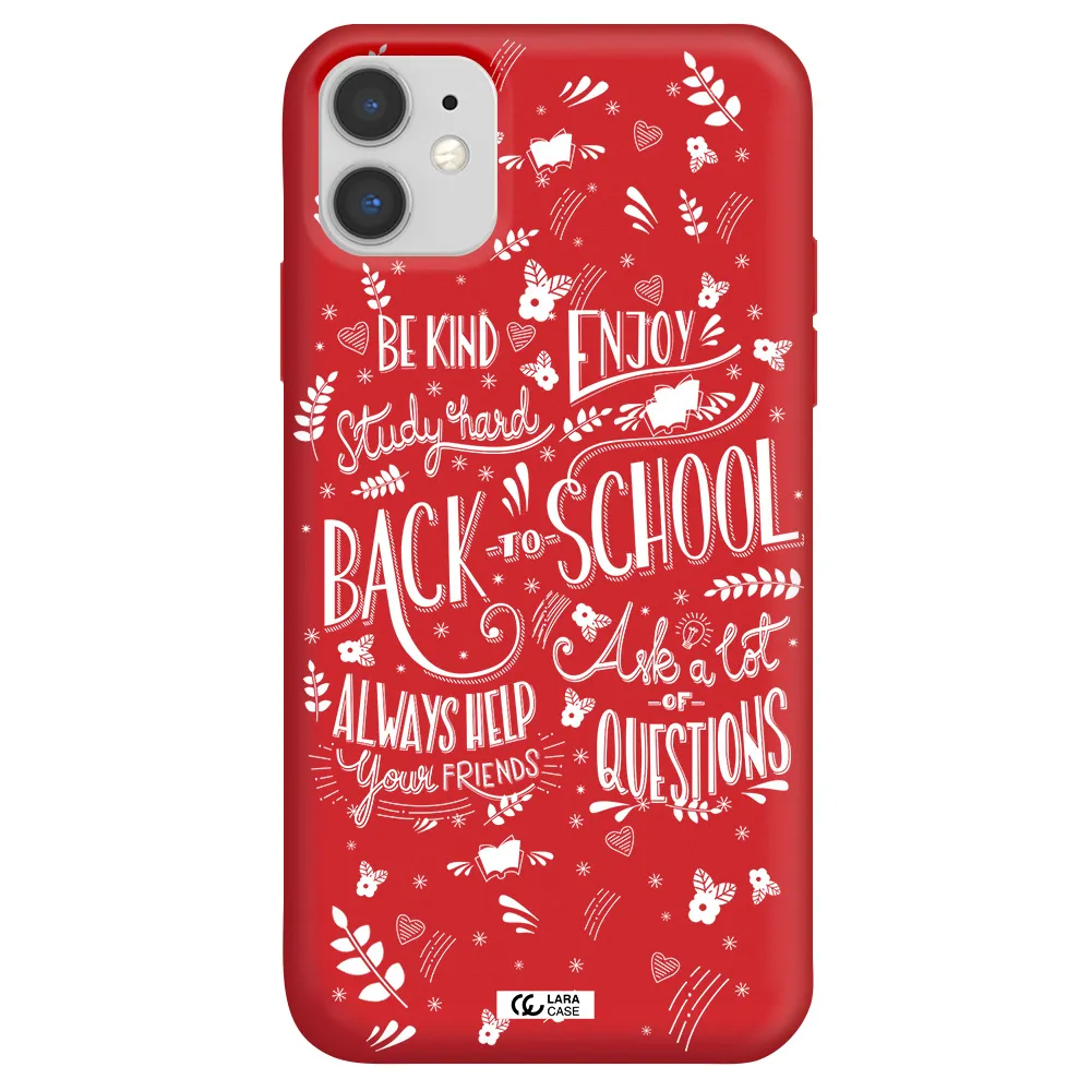 Back To School Apple iPhone 11 Silicone Imperial Red Case