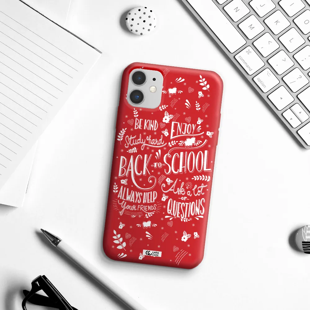 Back To School Apple iPhone 11 Silicone Imperial Red Case