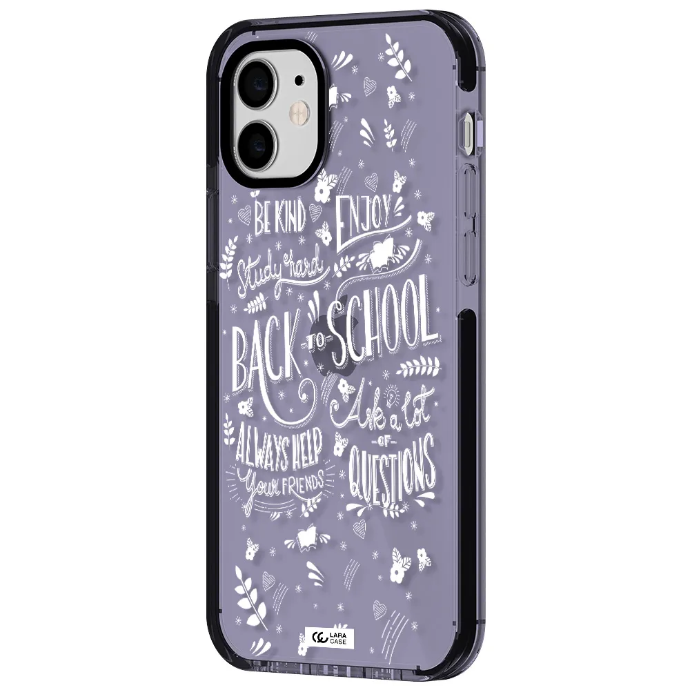 Back To School Apple iPhone 12 impact Lilac Case