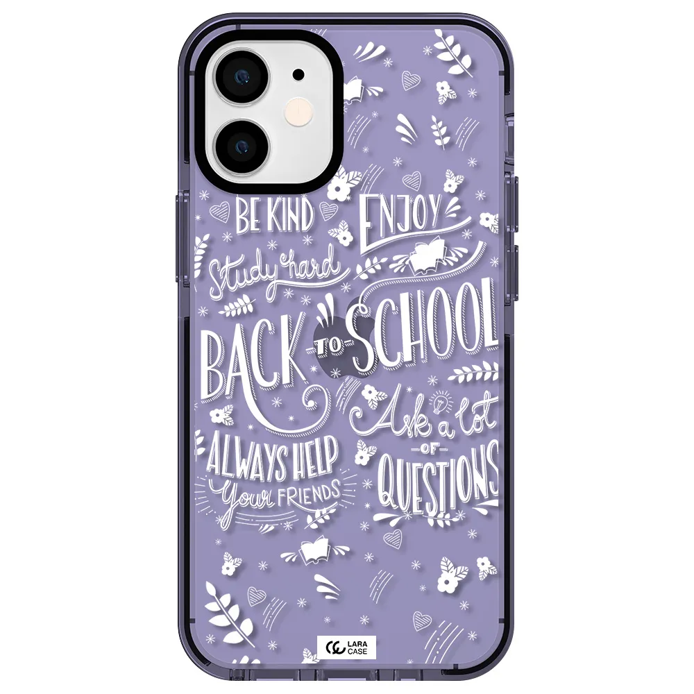 Back To School Apple iPhone 12 mini impact Lilac Case
