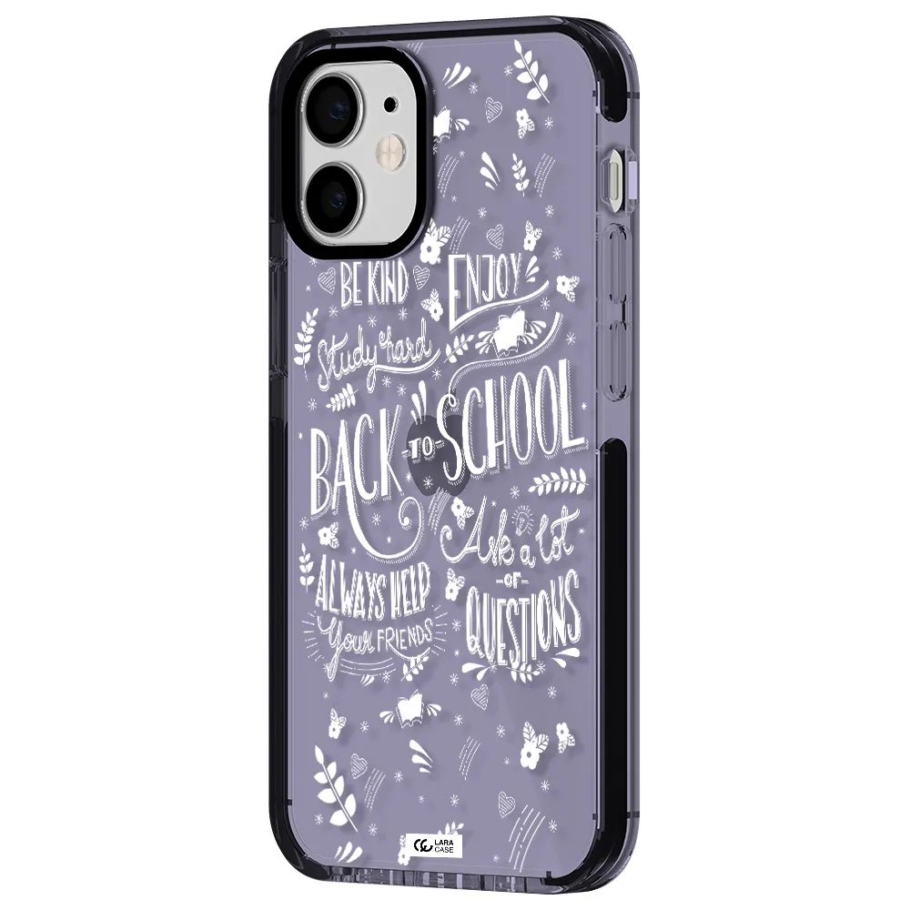 Back To School Apple iPhone 12 mini impact Lilac Case