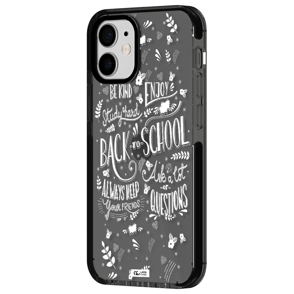 Back To School Apple iPhone 12 mini impact Smoke Black Case