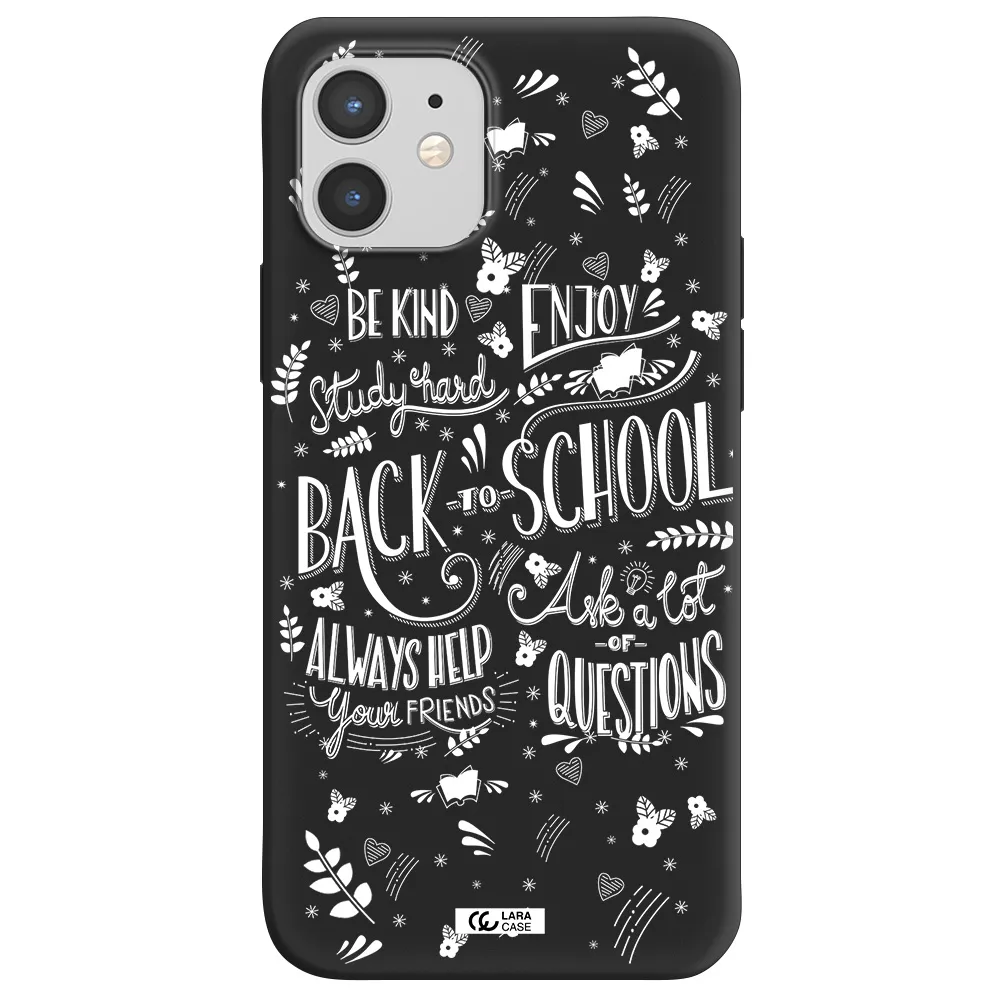 Back To School Apple iPhone 12 mini Silicone black Case