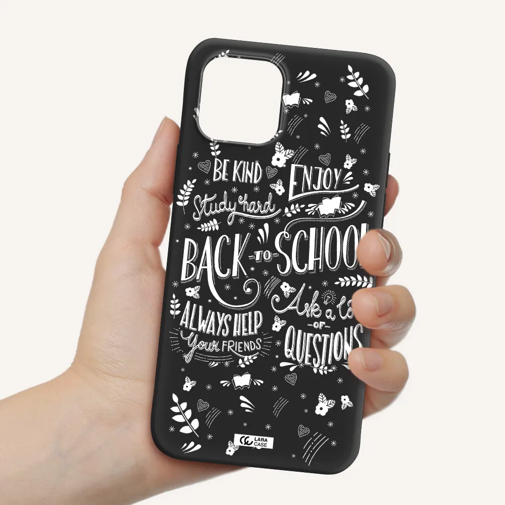 Back To School Apple iPhone 12 mini Silicone black Case