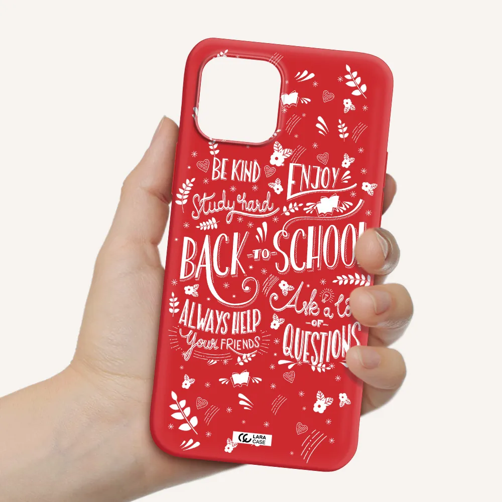Back To School Apple iPhone 12 mini Silicone Imperial Red Case