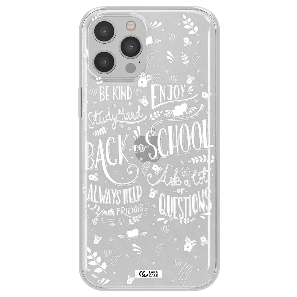 Back To School Apple iPhone 12 pro max Clear TPU Case