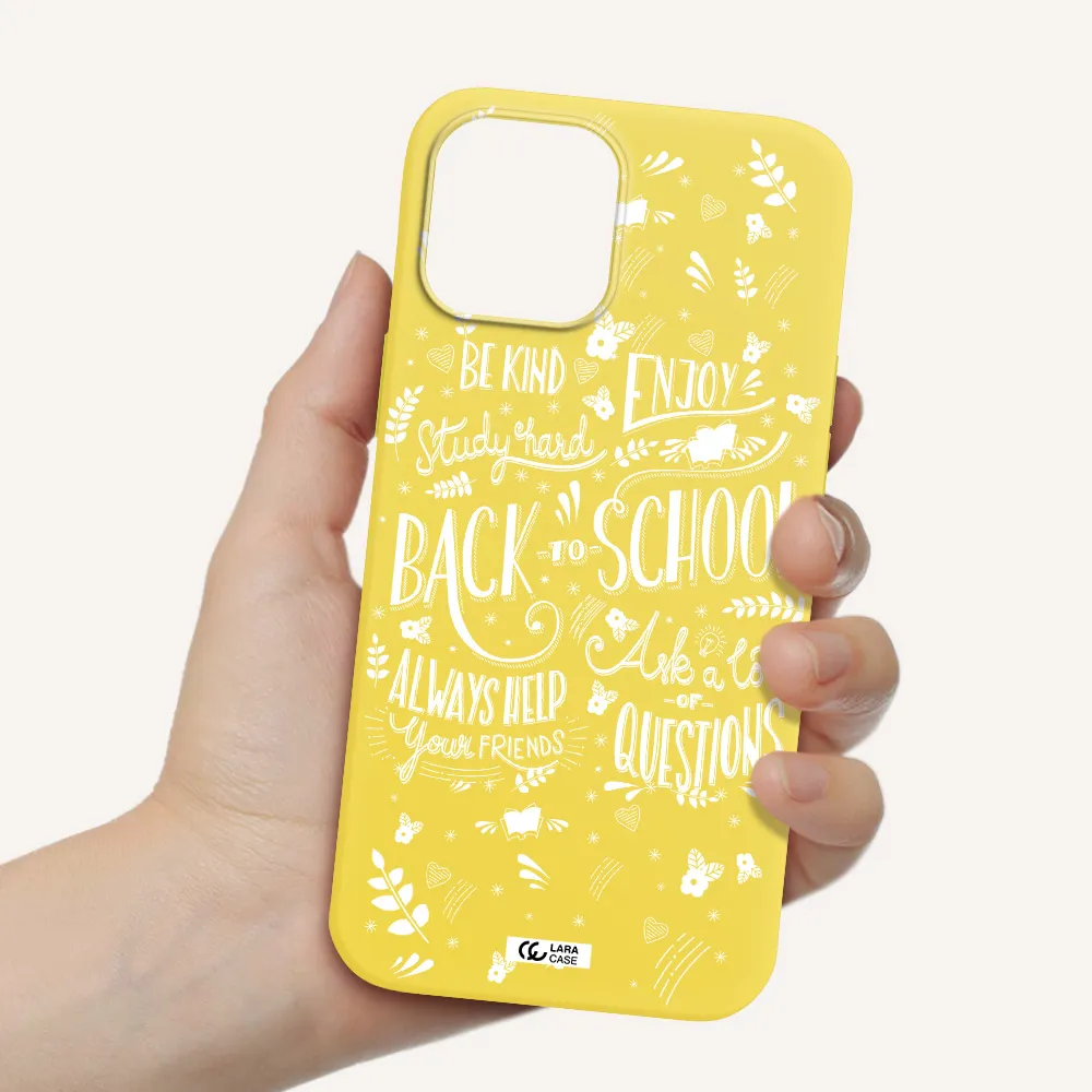 Back To School Apple iPhone 12 pro Silicone canary yellow Case