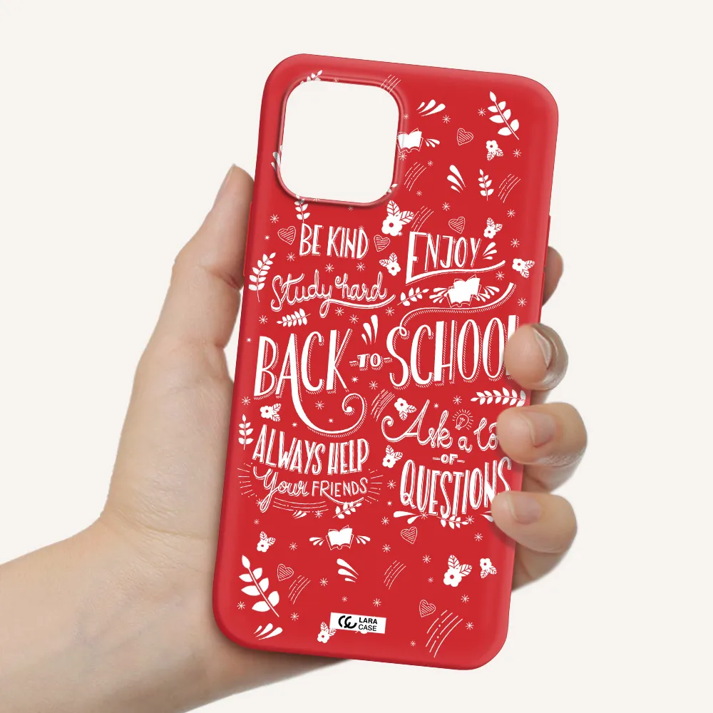 Back To School Apple iPhone 12 Silicone Imperial Red Case