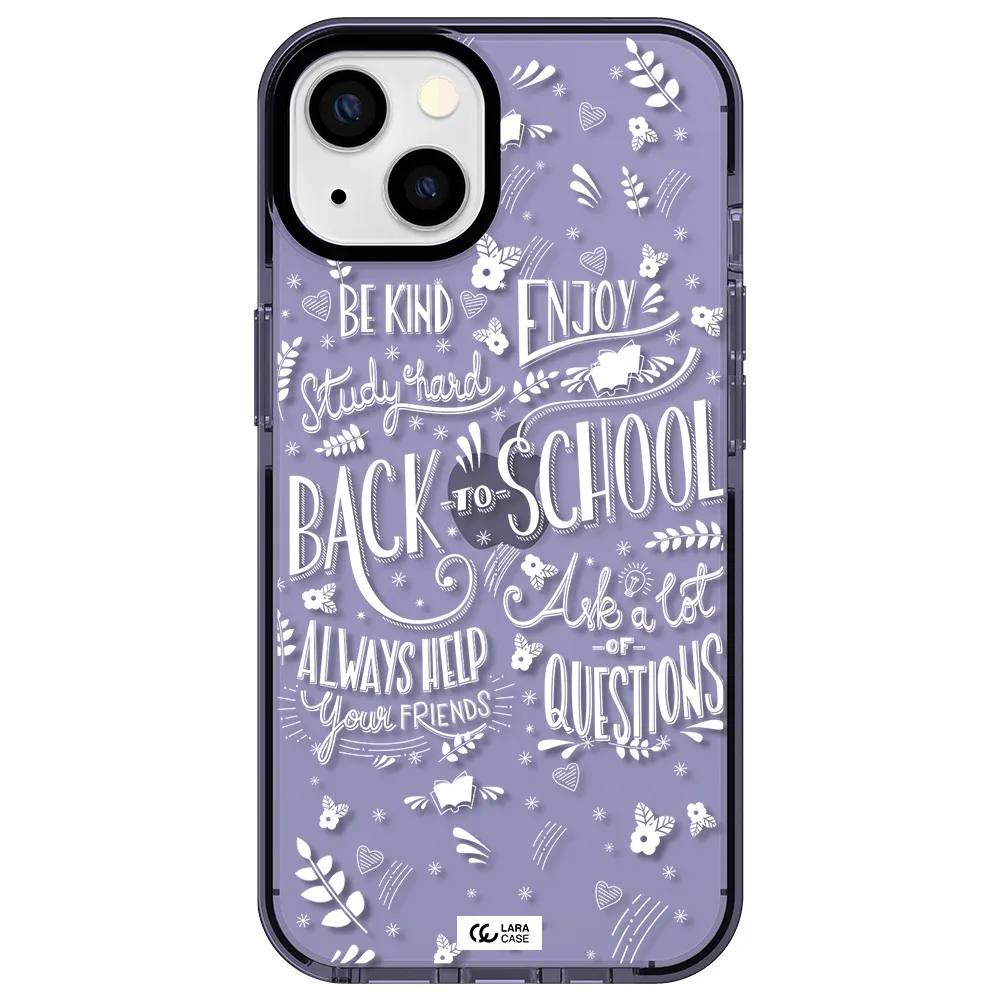 Back To School Apple iPhone 13 impact Lilac Case