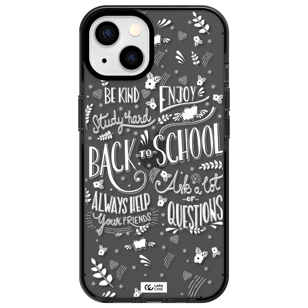 Back To School Apple iPhone 13 impact Smoke Black Case