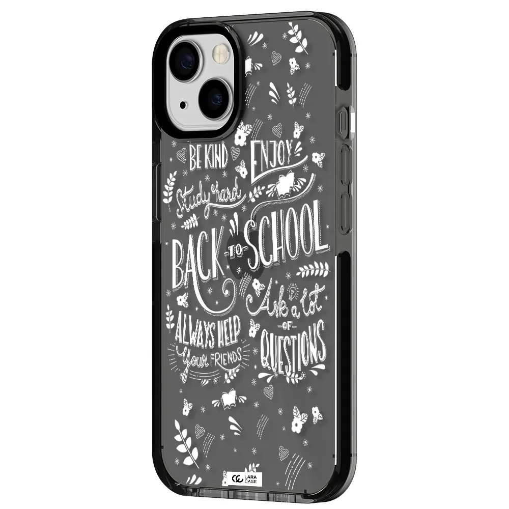 Back To School Apple iPhone 13 impact Smoke Black Case