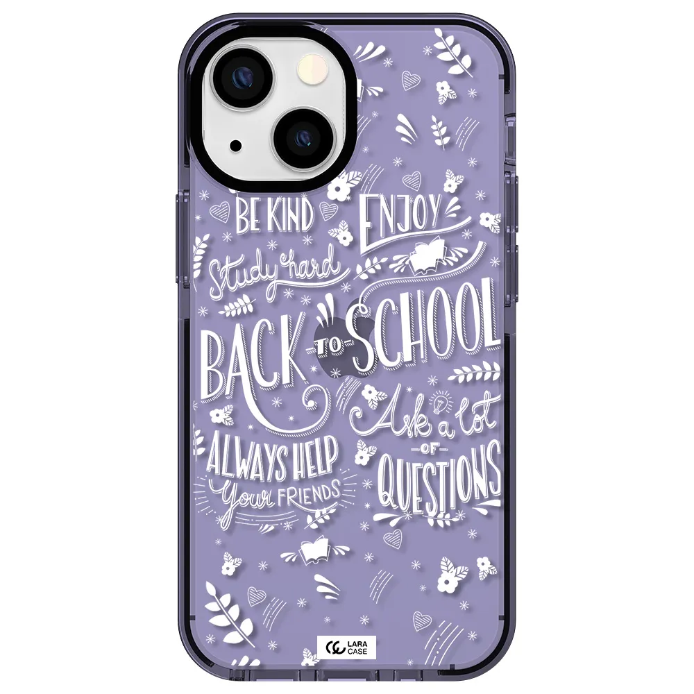Back To School Apple iPhone 13 mini impact Lilac Case