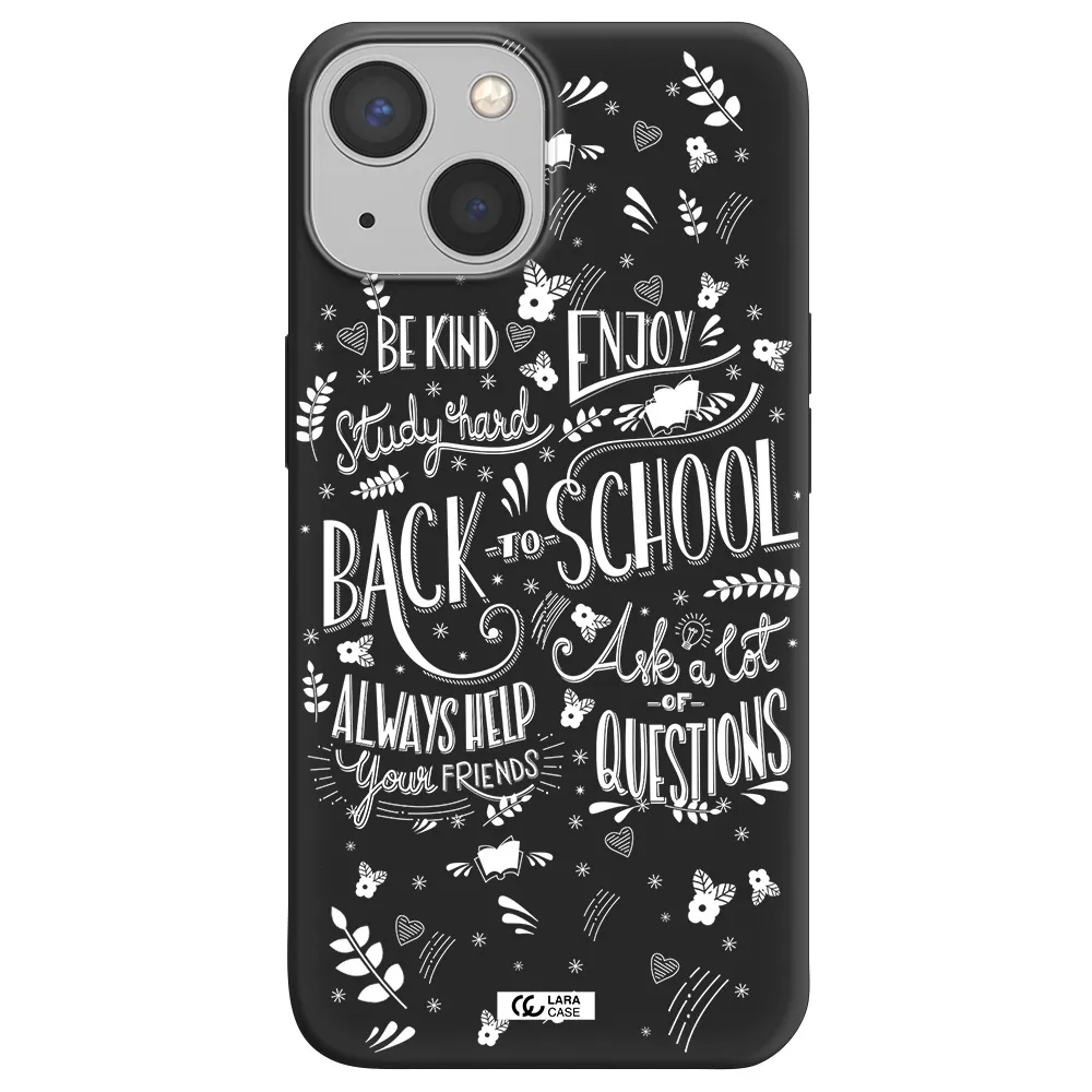 Back To School Apple iPhone 13 mini Silicone black Case