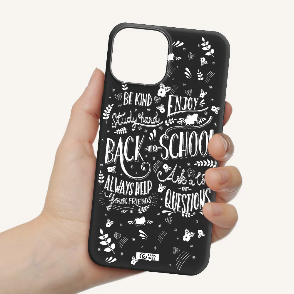 Back To School Apple iPhone 13 mini Silicone black Case
