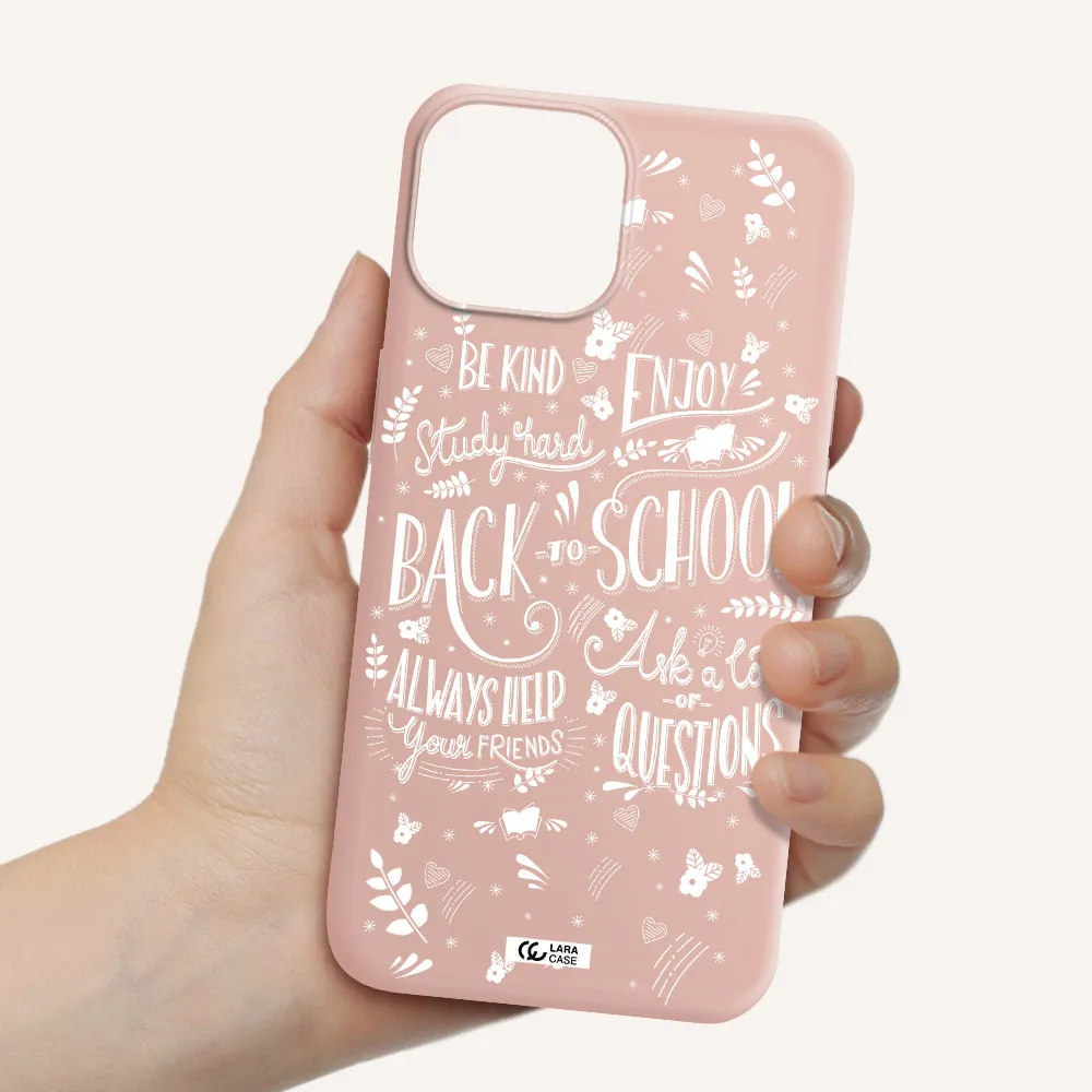 Back To School Apple iPhone 13 mini Silicone pastel pink Case