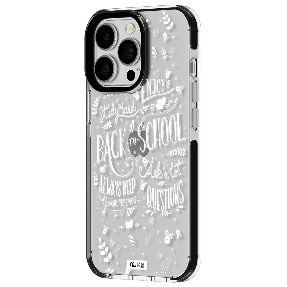 Back To School Apple iPhone 13 Pro impact black border Case