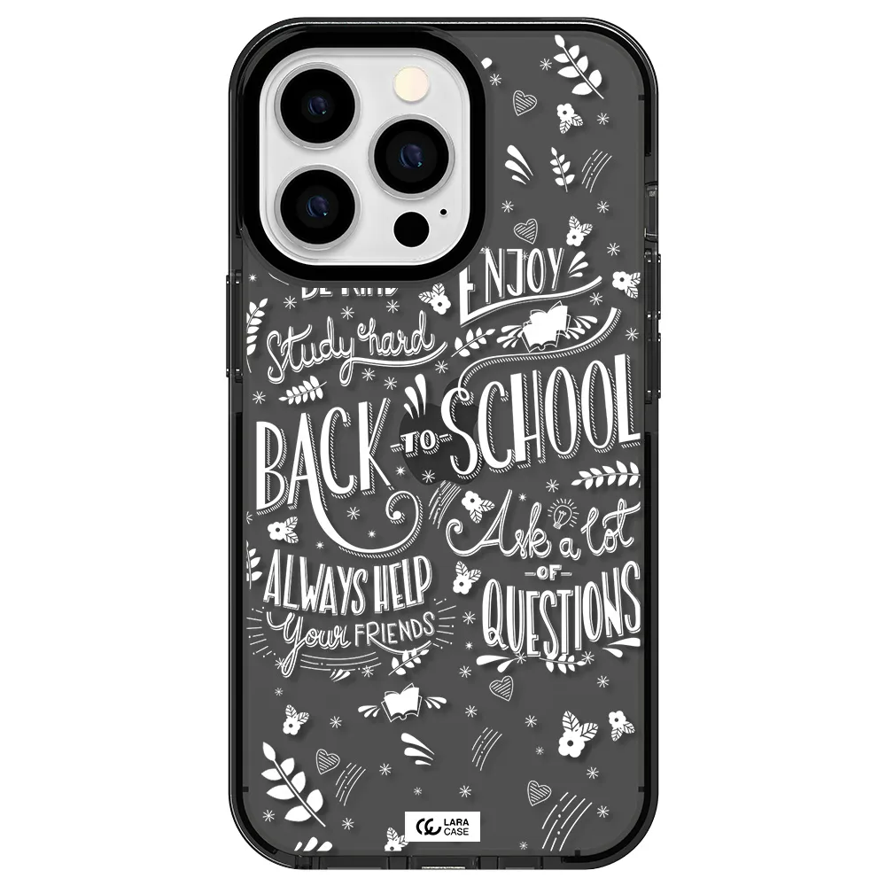Back To School Apple iPhone 13 Pro impact Smoke Black Case
