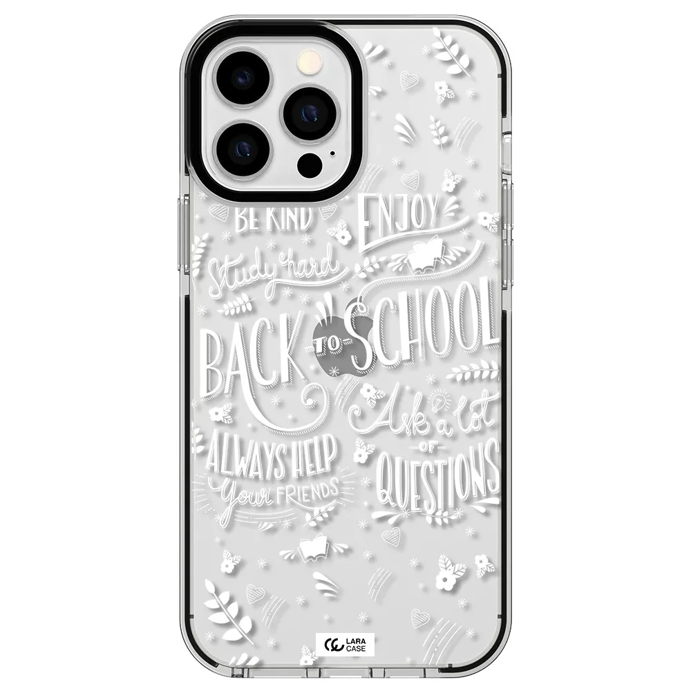 Back To School Apple iPhone 13 Pro Max impact black border Case