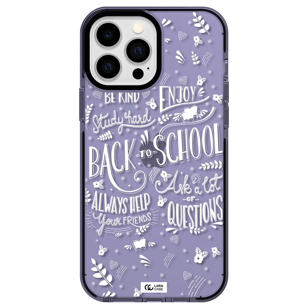 Back To School Apple iPhone 13 Pro Max impact Lilac Case