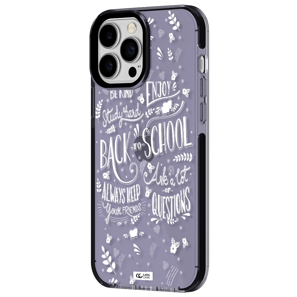 Back To School Apple iPhone 13 Pro Max impact Lilac Case