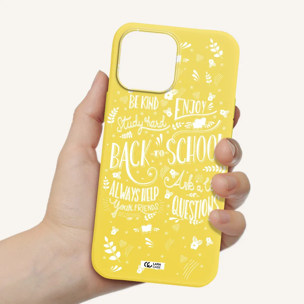 Back To School Apple iPhone 13 Pro Max Silicone canary yellow Case