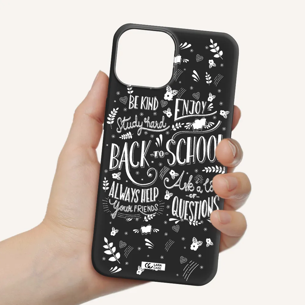 Back To School Apple iPhone 13 Silicone black Case