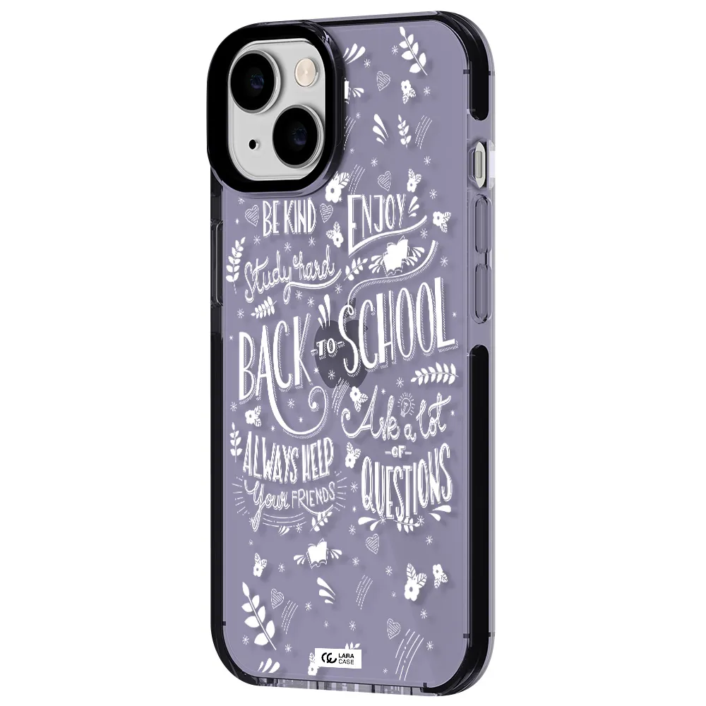 Back To School Apple iPhone 14 impact Lilac Case