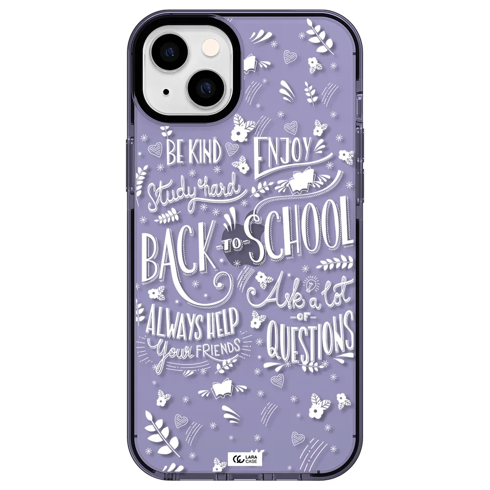 Back To School Apple iPhone 14 plus impact Lilac Case
