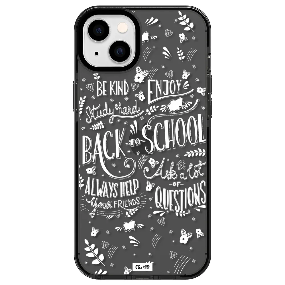 Back To School Apple iPhone 14 plus impact Smoke Black Case
