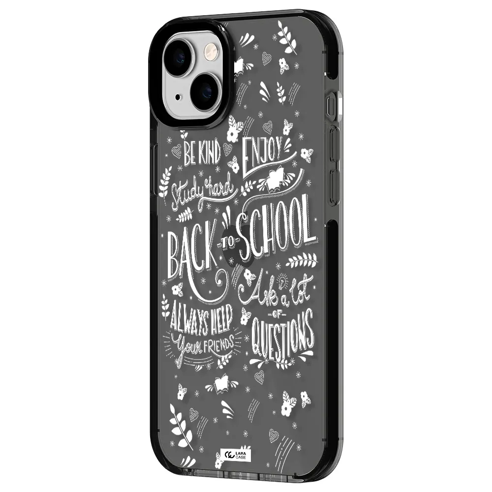Back To School Apple iPhone 14 plus impact Smoke Black Case