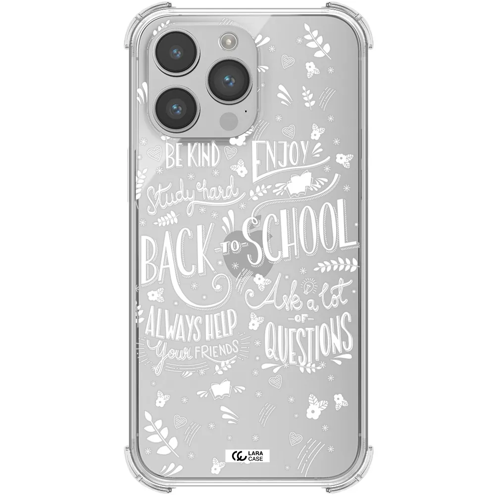 Back To School Apple iPhone 14 pro Clear PC Case