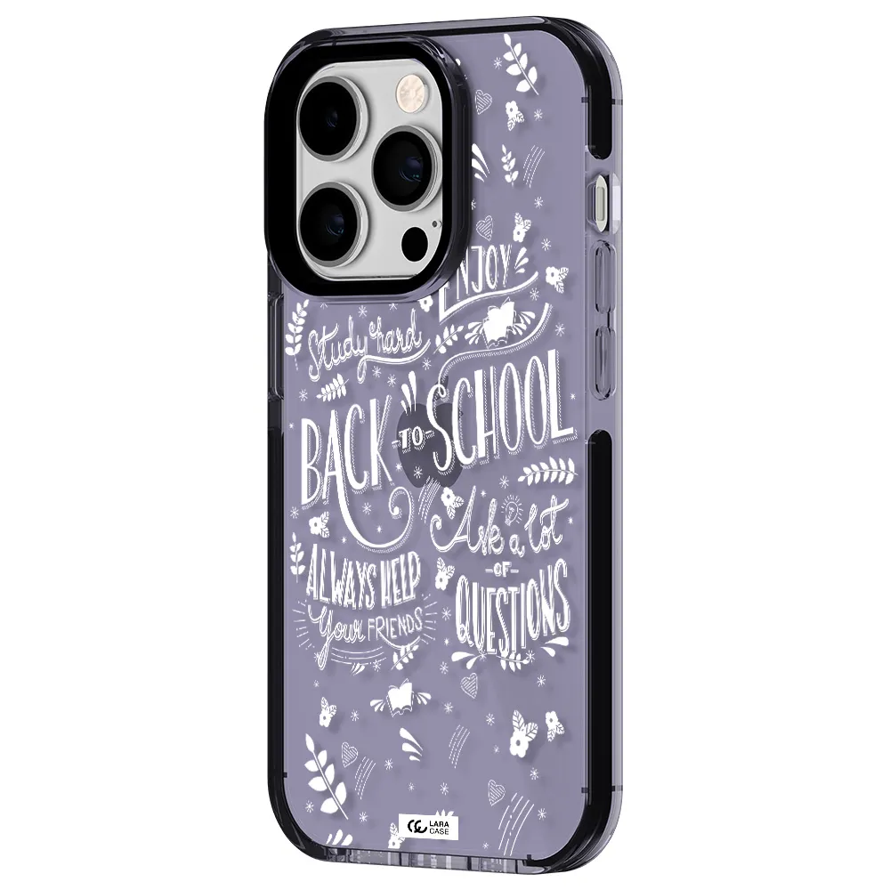 Back To School Apple iPhone 14 pro impact Lilac Case