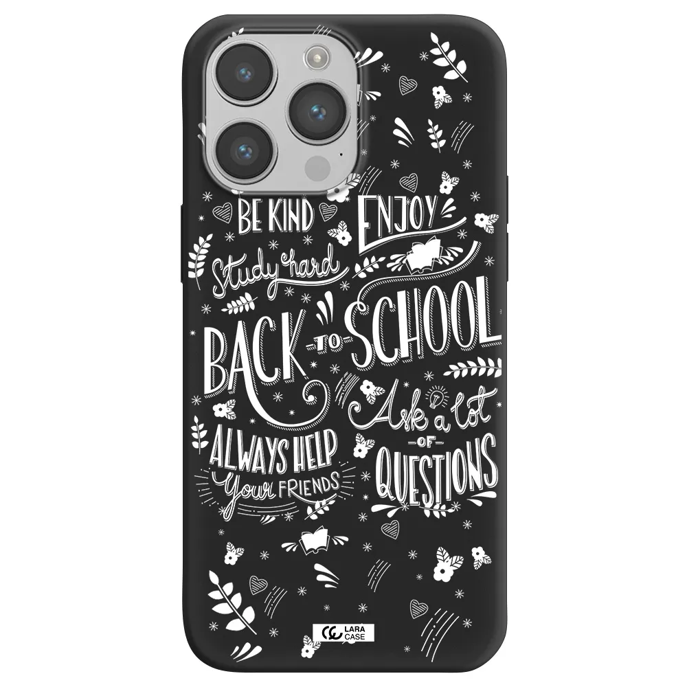 Back To School Apple iPhone 14 pro max Silicone black Case