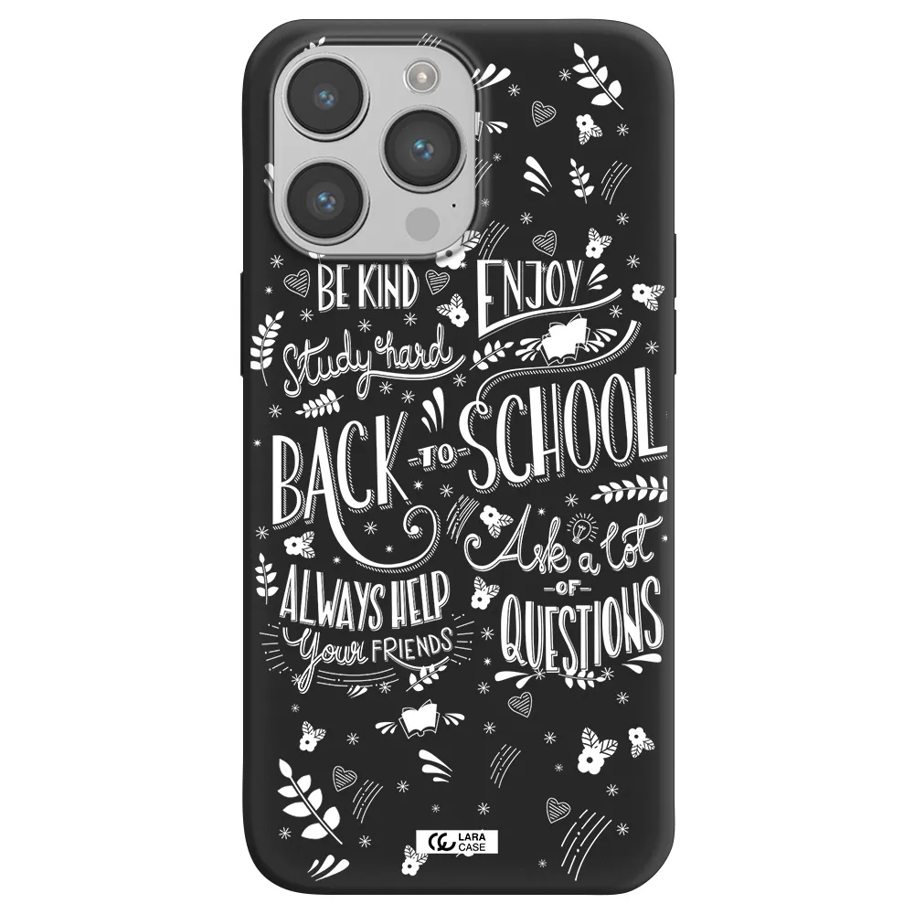 Back To School Apple iPhone 14 pro Silicone black Case