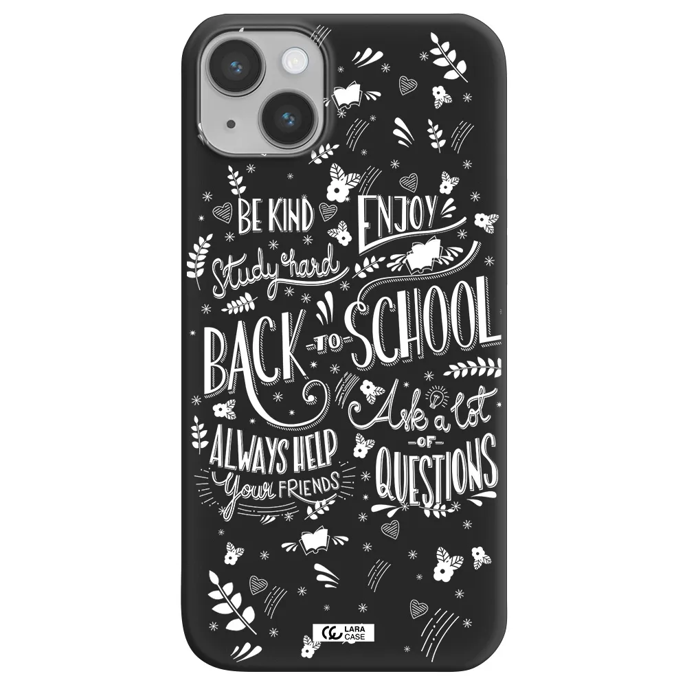 Back To School Apple iPhone 14 Silicone black Case
