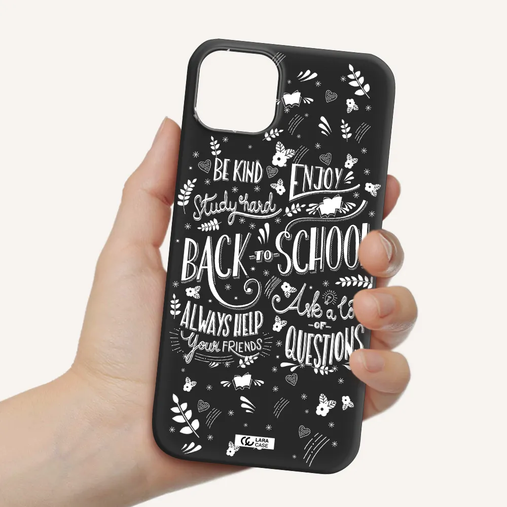 Back To School Apple iPhone 14 Silicone black Case