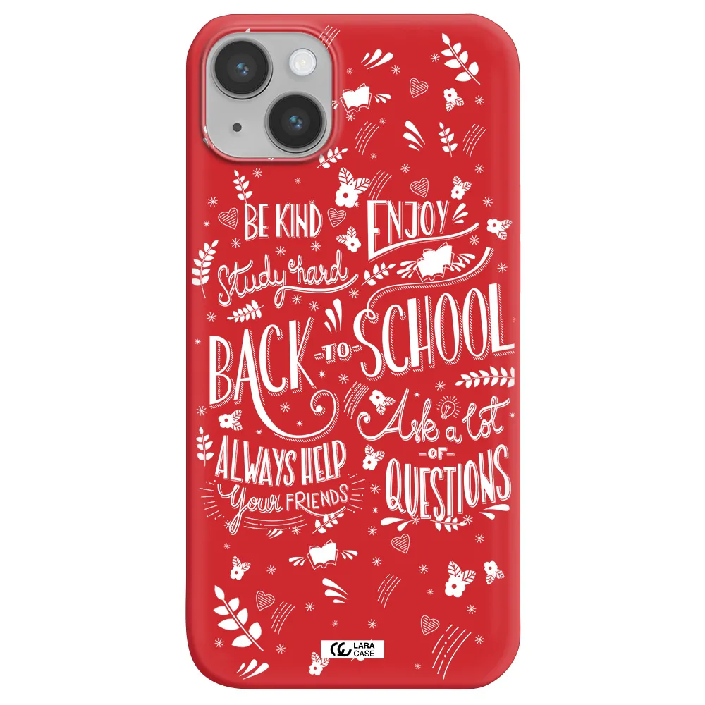Back To School Apple iPhone 14 Silicone Imperial Red Case