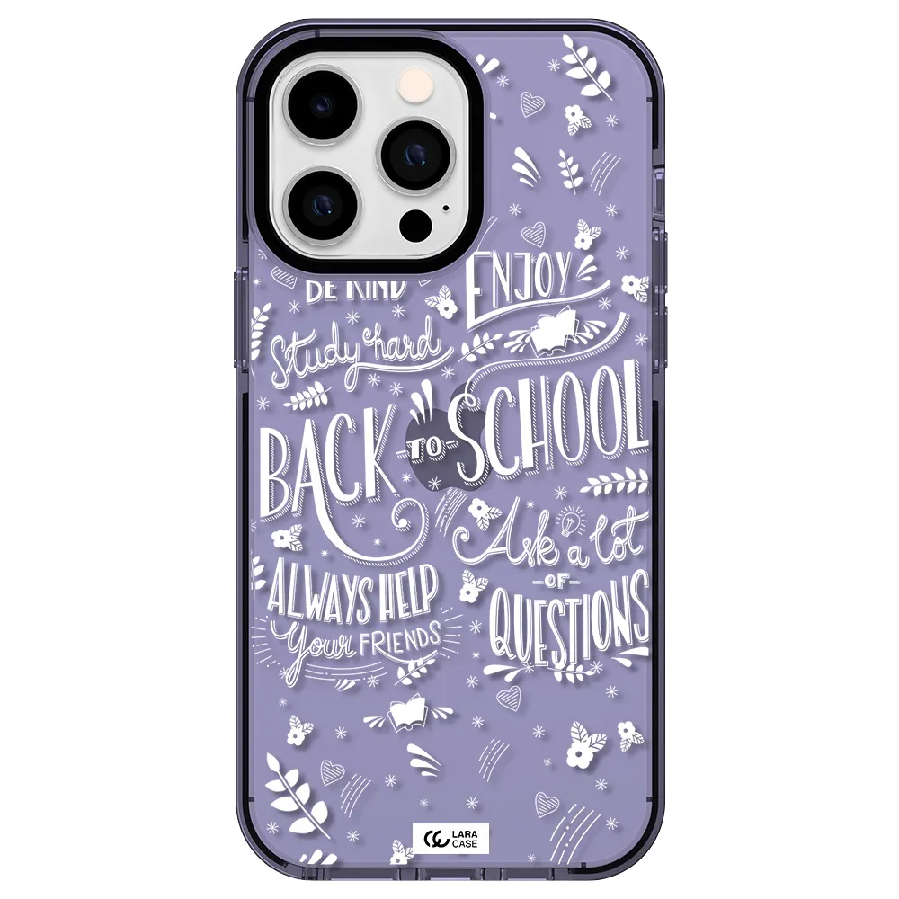 Back To School Apple iPhone 15 Pro impact Lilac Case