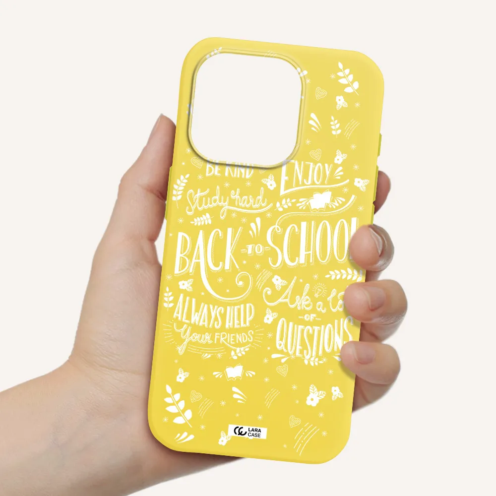 Back To School Apple Iphone 15 Pro Silicone Canary Yellow Case