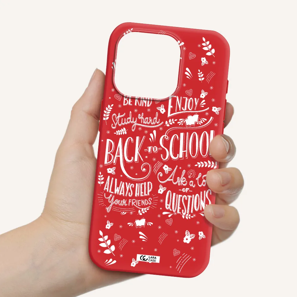 Back To School Apple Iphone 15 Pro Silicone Imperial Red Case