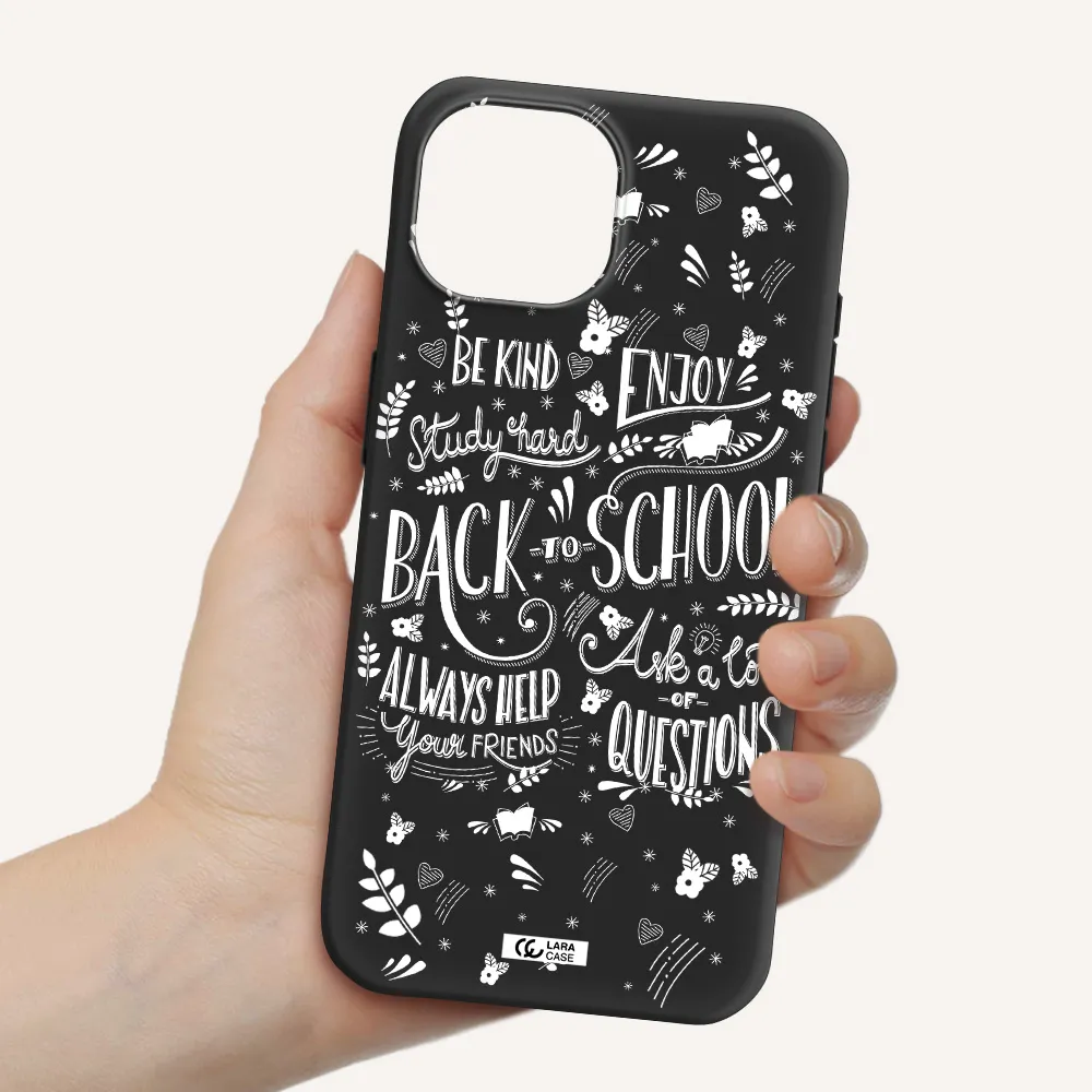 Back To School Apple iPhone 15 Silicone black Case