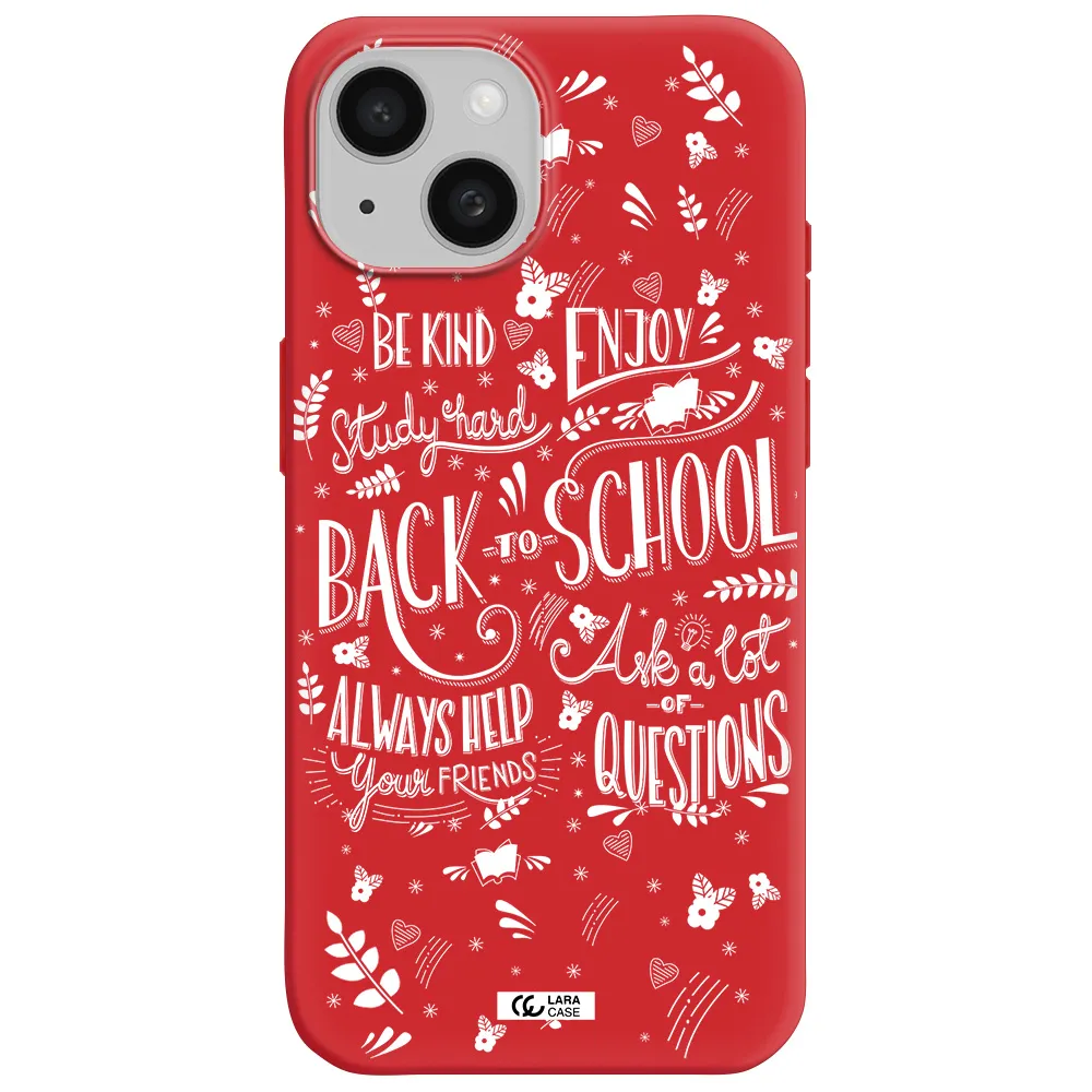 Back To School Apple Iphone 15 Silicone Imperial Red Case