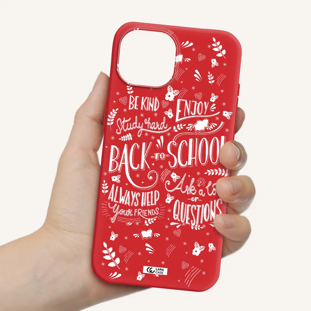Back To School Apple Iphone 15 Silicone Imperial Red Case