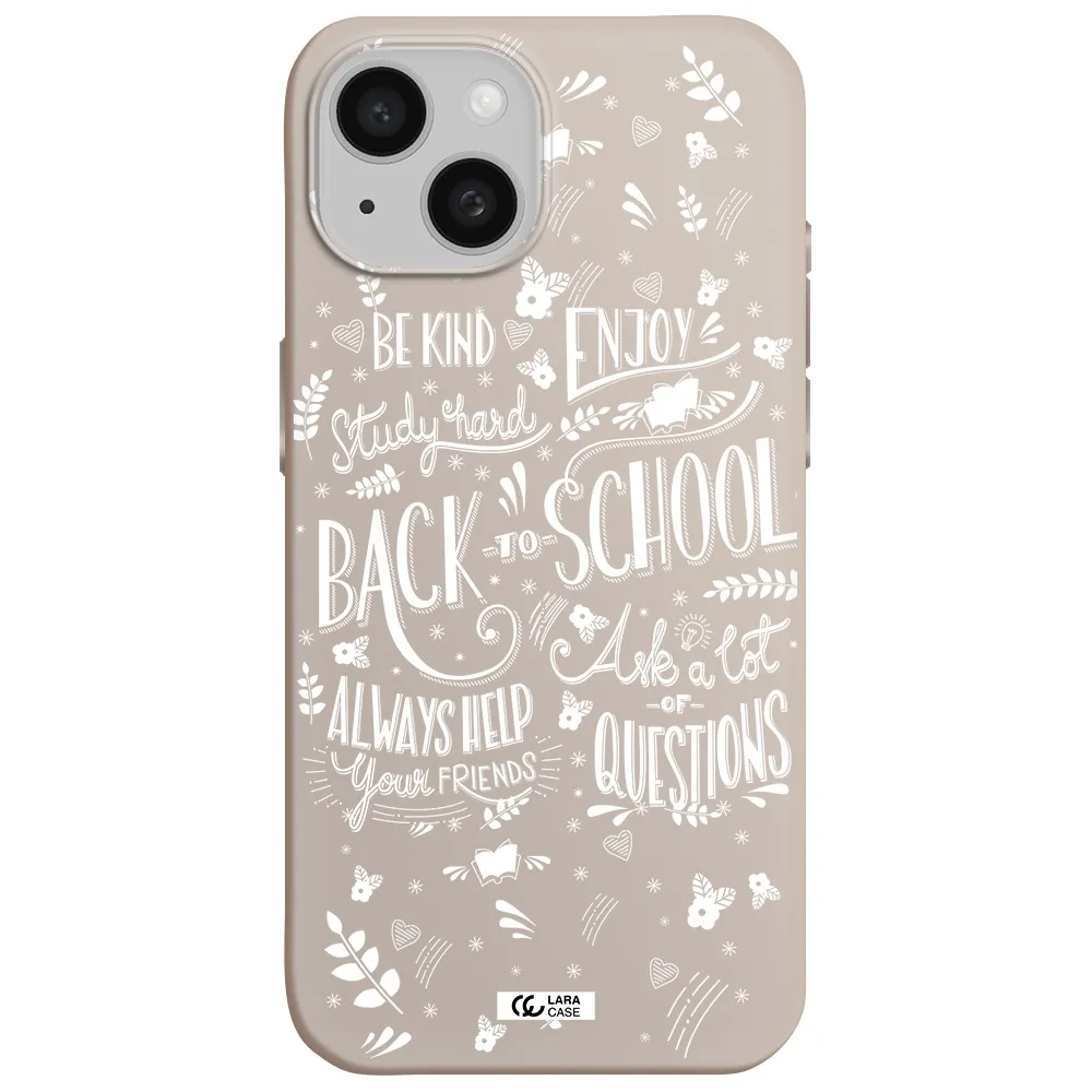 Back To School Apple iPhone 15 Silicone Stone Case