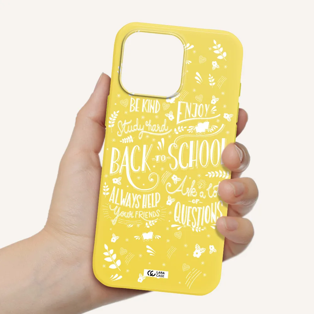 Back To School Apple Iphone 16 Pro Max Silicone Canary Yellow Case