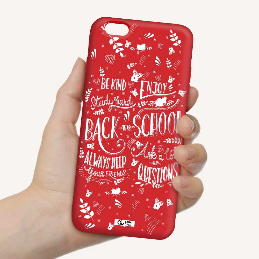 Back To School Apple iPhone 6 plus Silicone Imperial Red Case