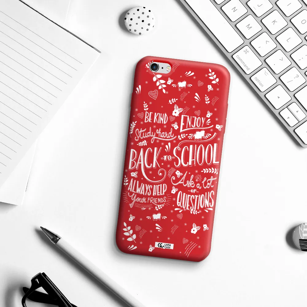 Back To School Apple iPhone 6 plus Silicone Imperial Red Case