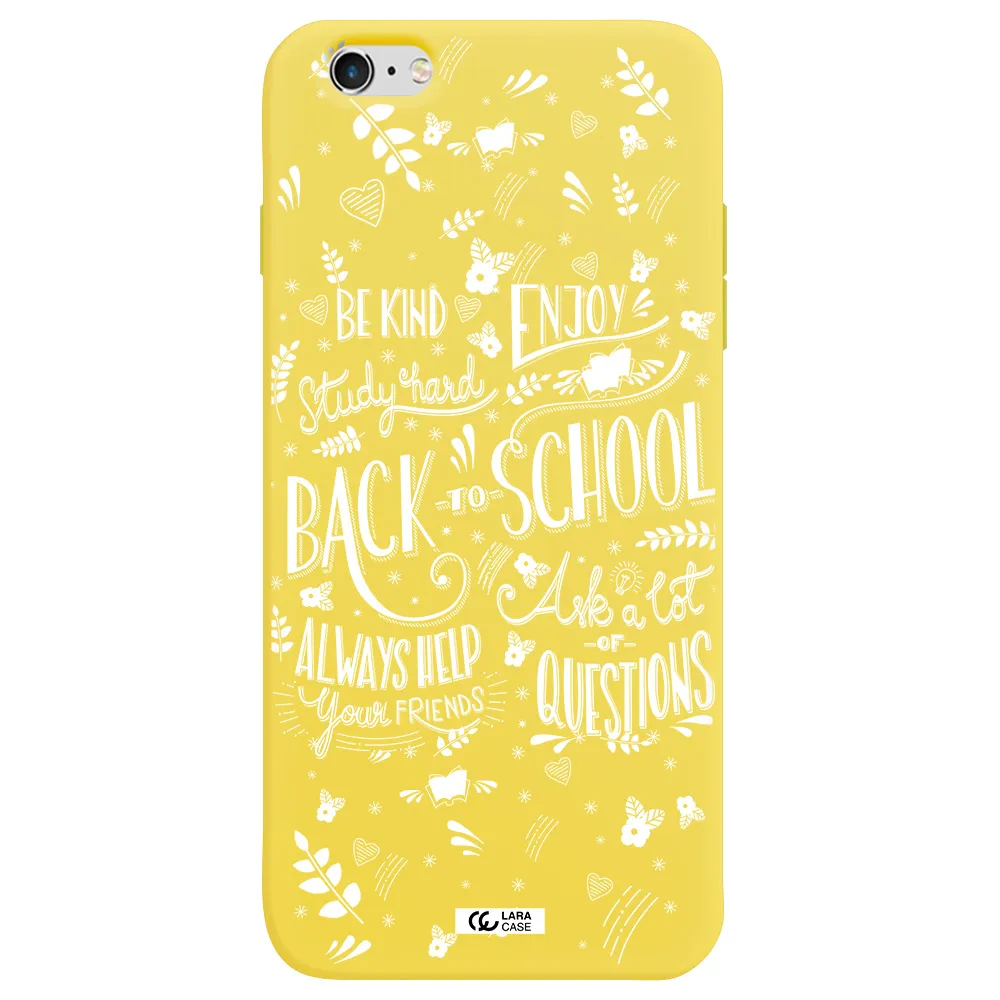 Back To School Apple iPhone 6 s plus Silicone canary yellow Case