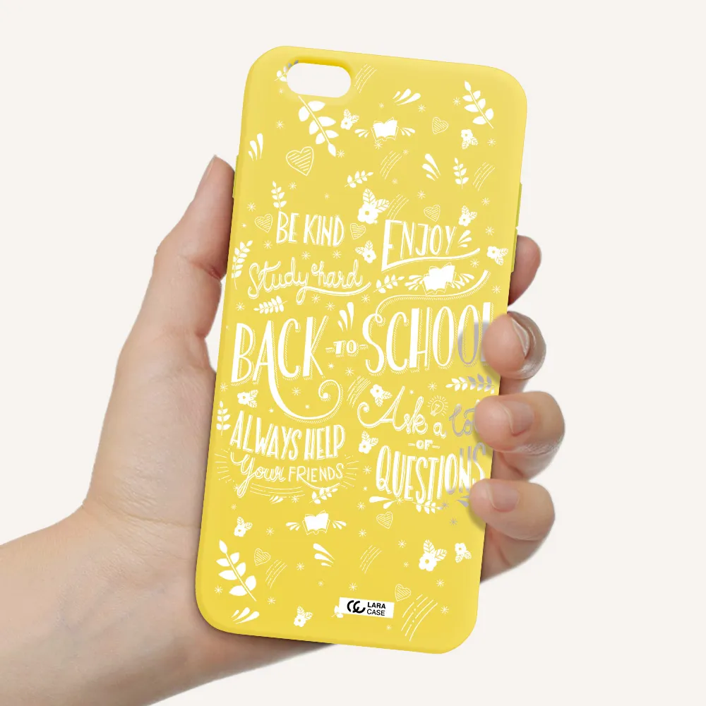 Back To School Apple iPhone 6 s plus Silicone canary yellow Case